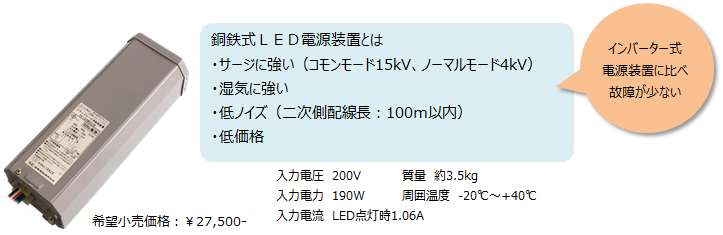 銅鉄性LED電源装置とは